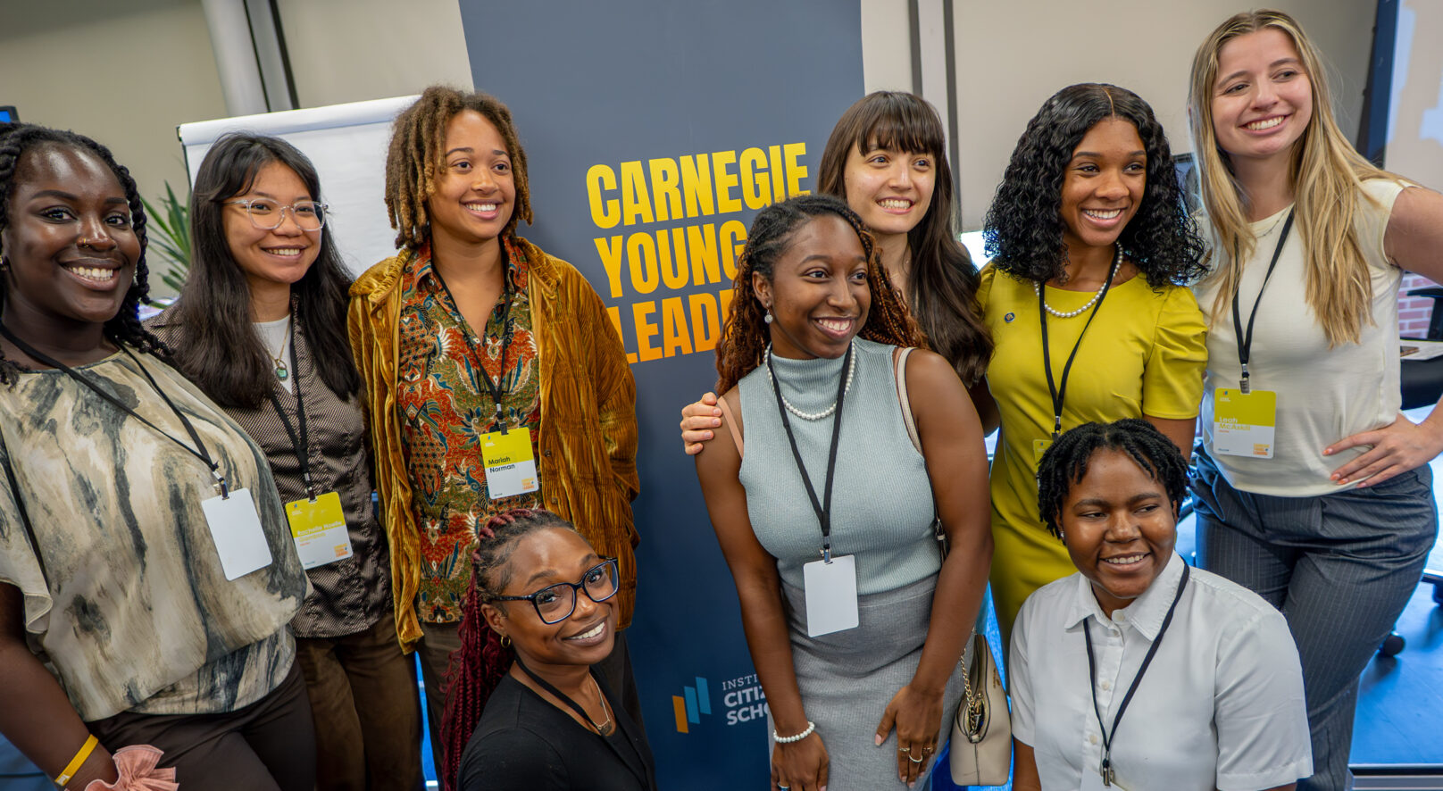 Leah picture on the far top right at the CYL Conference with her fellow Carnegie Young Leaders!